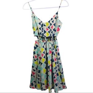 Ocean Drive Geometric Print Cut Out Dress